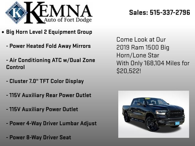 2019 RAM 1500 Big Horn/Lone Star Crew Cab 4x4 5'7" Box
