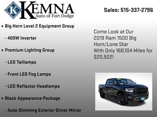 2019 RAM 1500 Big Horn/Lone Star Crew Cab 4x4 5'7" Box