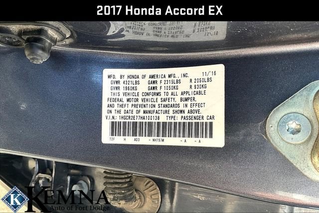 2017 Honda Accord EX