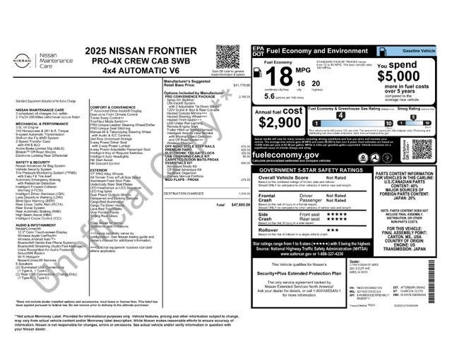 2025 Nissan Frontier Crew Cab PRO-4X 4x4