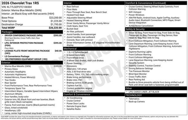 2026 Chevrolet Trax 1RS